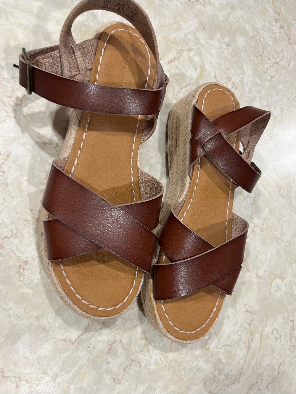Amazon Essentials Brown Espadrille Wedge Sandals